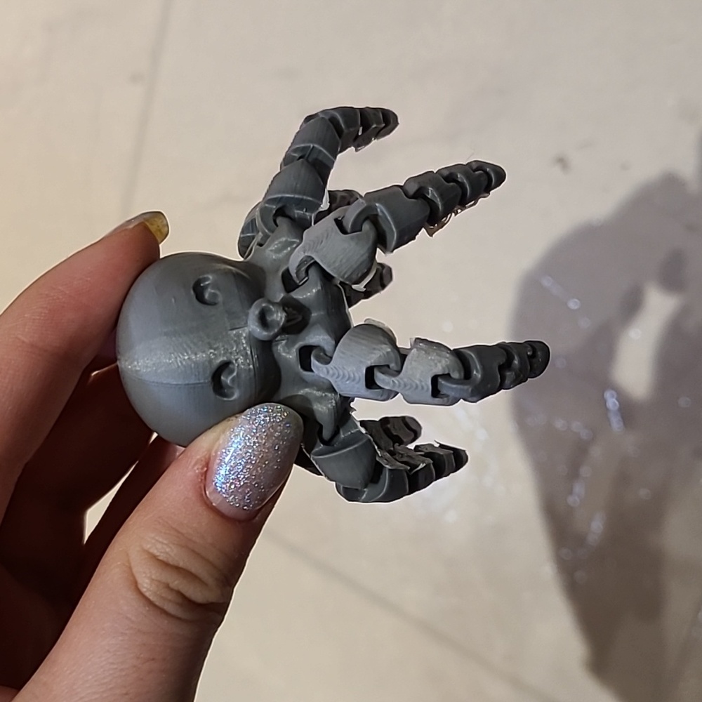 Gray 3D Printed Octopus - Picture 4 of 6